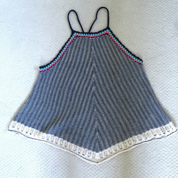 cross-back, crochet knit tunic - Picture 1 of 8